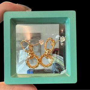 Elegant Gold Twisted Hoop Earrings